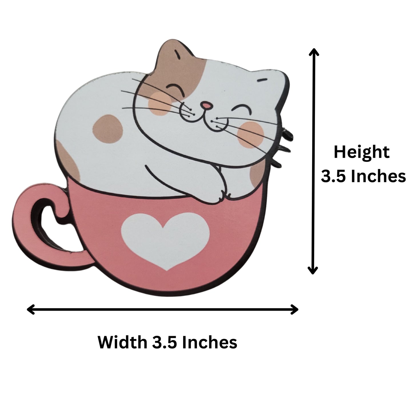 Moderange Cute Cat MDF Fridge Magnet for Cat Lovers & Pet Lovers | Adorable Home Decor Item for Kitchen & Office