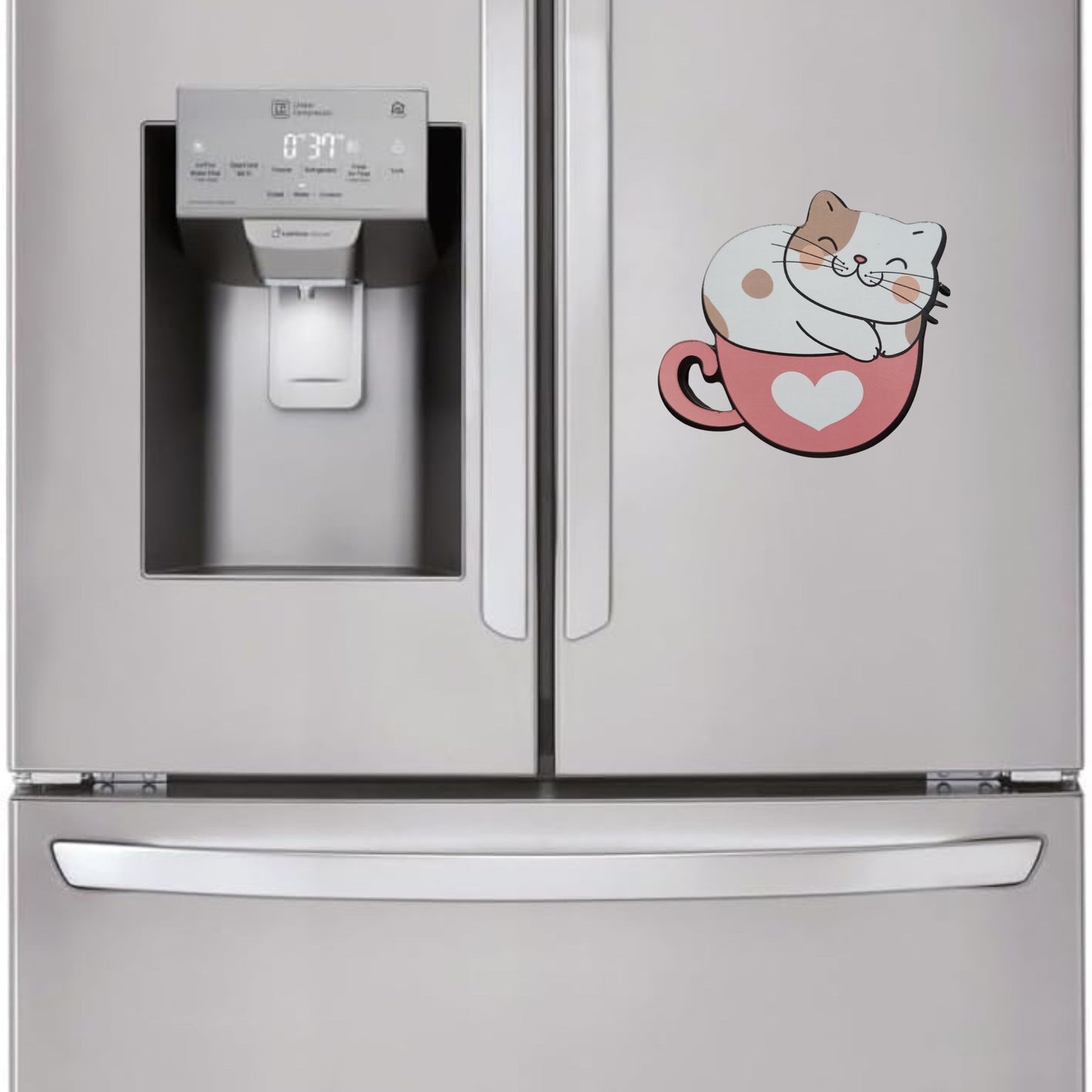 Moderange Cute Cat MDF Fridge Magnet for Cat Lovers & Pet Lovers | Adorable Home Decor Item for Kitchen & Office