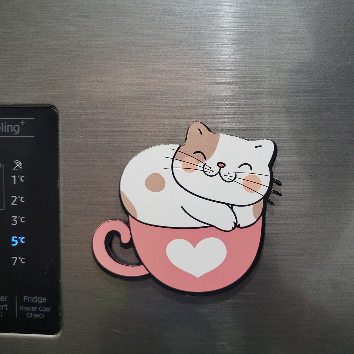 Moderange Cute Cat MDF Fridge Magnet for Cat Lovers & Pet Lovers | Adorable Home Decor Item for Kitchen & Office