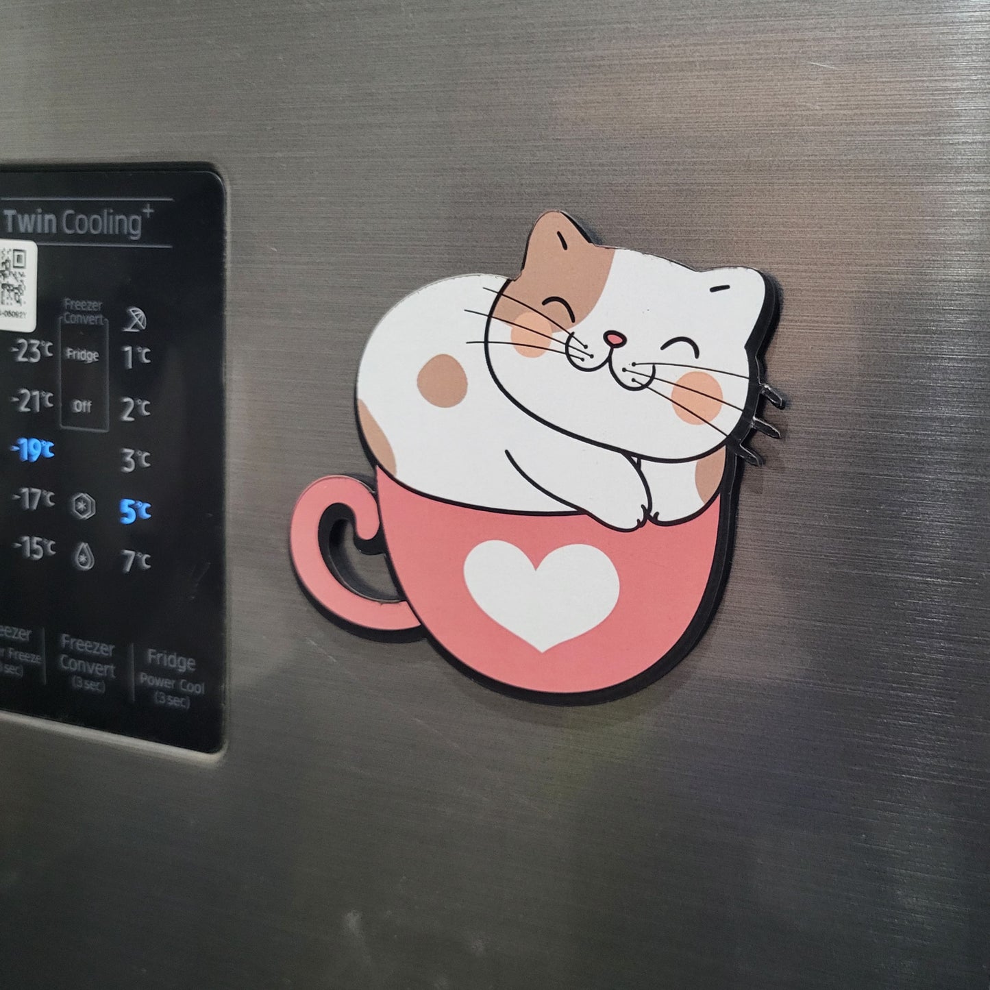 Moderange Cute Cat MDF Fridge Magnet for Cat Lovers & Pet Lovers | Adorable Home Decor Item for Kitchen & Office