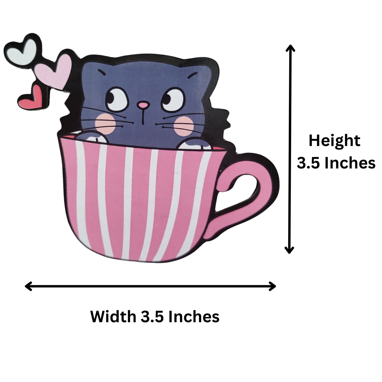 Moderange Cute Cat MDF Fridge Magnet – Decorative Home Decor Item for Cat Lovers & Pet Enthusiasts