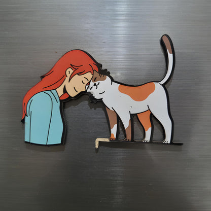 Moderange Cute Cat MDF Fridge Magnet – Decorative Home Decor Item for Cat Lovers & Pet Enthusiasts| Gift for boy, Girl, pet Owners