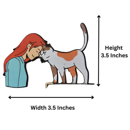 Moderange Cute Cat MDF Fridge Magnet – Decorative Home Decor Item for Cat Lovers & Pet Enthusiasts| Gift for boy, Girl, pet Owners