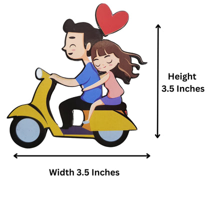 Rider couple MDF Fridge magnet,  a thoughtful couple gift, birthday gift, anniversary gift, or a special gift for bike-loving couples who appreciate unique decor.