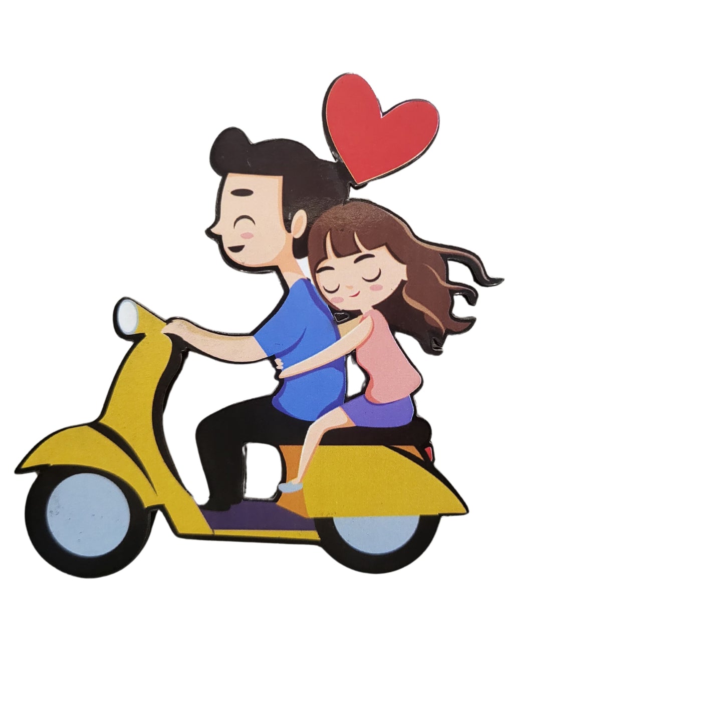 Rider couple MDF Fridge magnet,  a thoughtful couple gift, birthday gift, anniversary gift, or a special gift for bike-loving couples who appreciate unique decor.