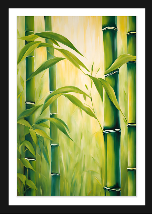 Modern Bamboo Painting Wall Art – Minimalist Nature Decor