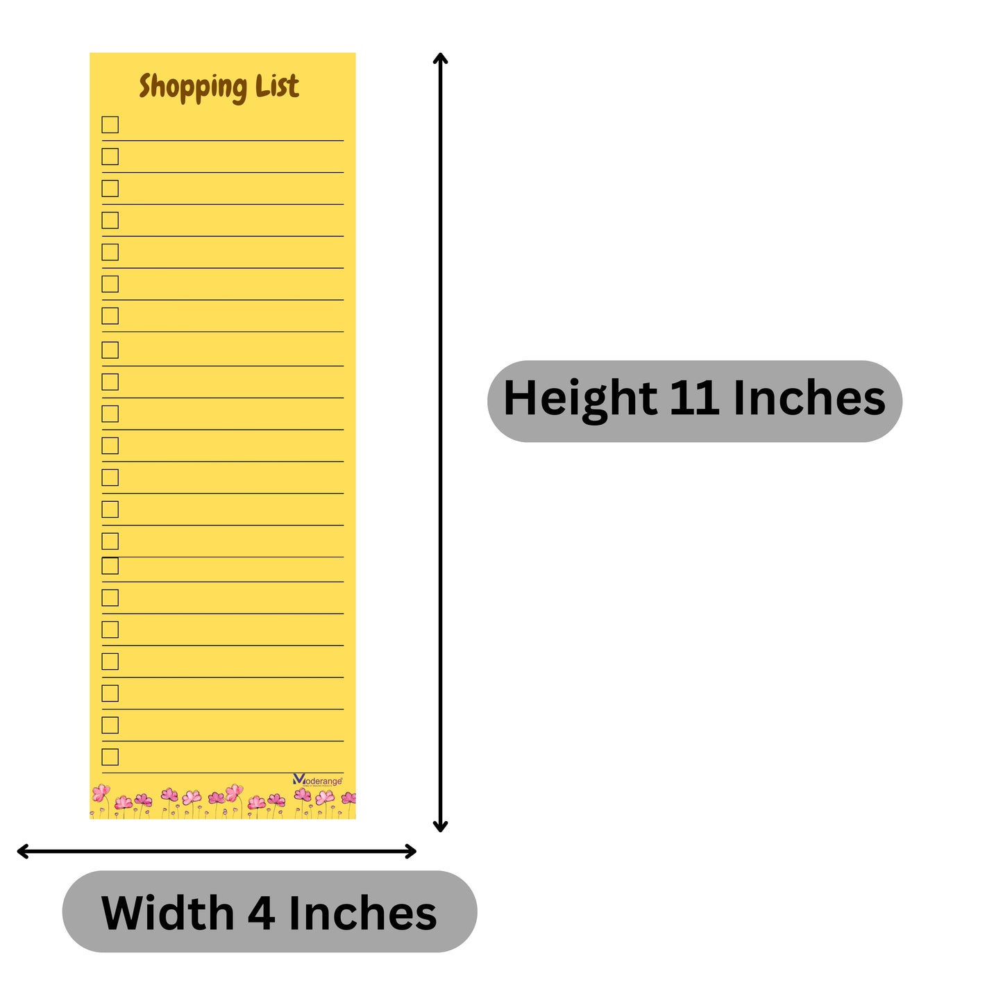 Magnetic Shopping List Fridge Magnet with Full Back Magnet | Magnetic Pen with Duster | Grocery List, to-Do List | Notes | for Home and Office (Yellow Color)