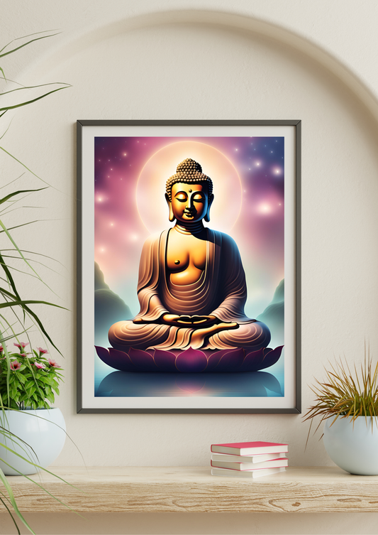 Vastu Compliant Meditating Buddha wall Art frame  (11x14) for Peace & Spiritual Growth