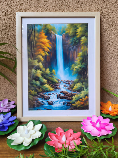 Flowing Fortune: Waterfall Wall Art for Wealth & Harmony